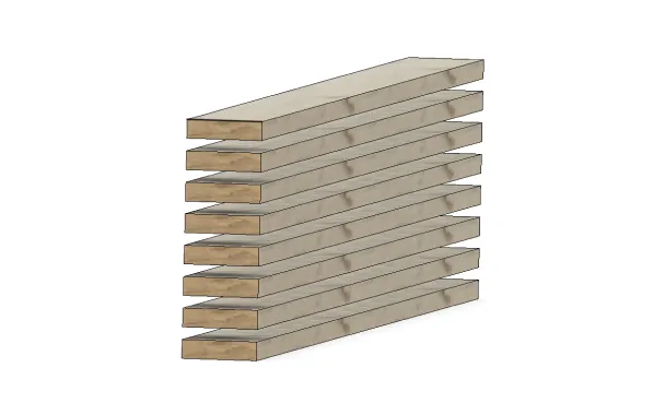 集成材に使用する部材を乾燥させる(外注による人工乾燥)